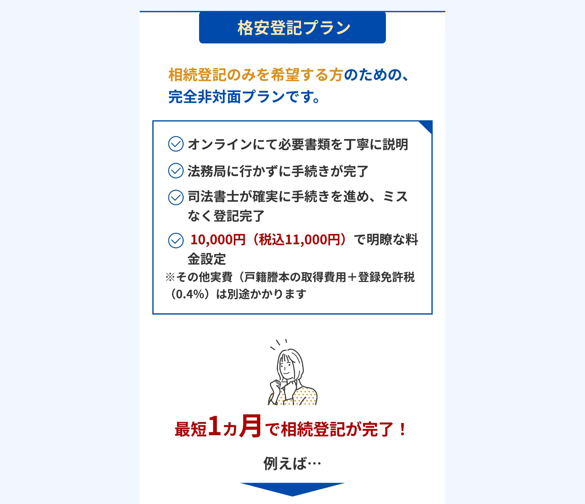 格安登記プラン 詳細